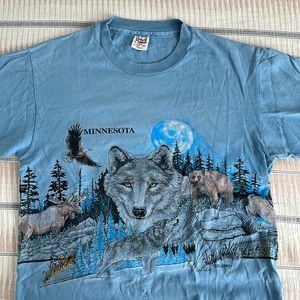 San Segal Minnesota wolf print t shirt
